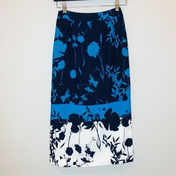 Ted Baker Selaah Bluebell Side Slit Midi Skirt Floral Vacation Date 2 US 0 TB - Picture 3 of 13